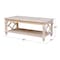 International Concepts Rectangle Josephine Solid Wood Coffee Table with Shelf, 50X26X20, Wood, Unfinished OT-19C - alternate 2